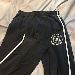 PINK Victoria's Secret Black Sweatpants with Logo